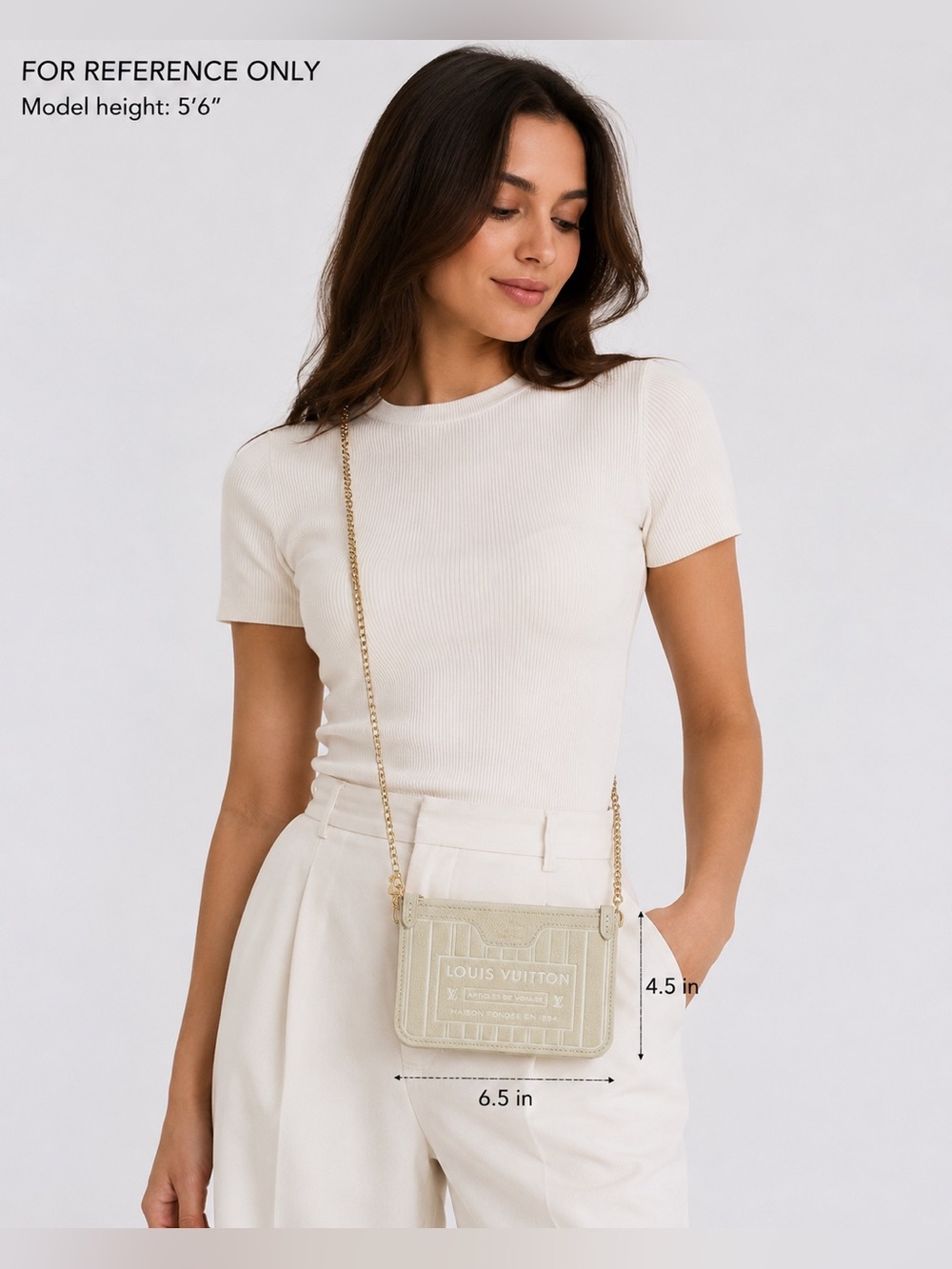 Louis Vuitton Articles de Voyage Cream Leather Pouch Wristlet | New w/COA